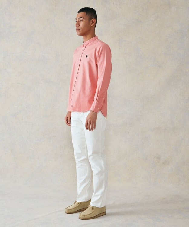 J.PRESS MEN バックブルバンドカラーシャツ ライトオレンジ系