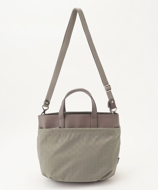 Y'SACCS はっ水ドットジャカード リサイクルレザーコンビ 2wayトートバッグ グレージュ