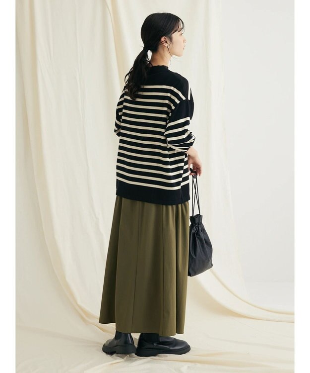 CRAFT STANDARD BOUTIQUE とてもちボーダーニットプルオーバー Black