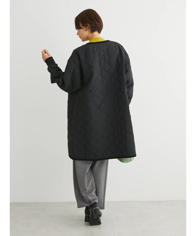 Green Parks キルティングミドル丈コート Black