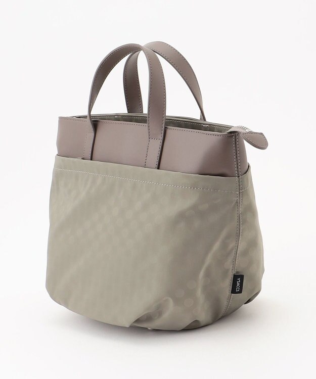 Y'SACCS はっ水ドットジャカード リサイクルレザーコンビ 2wayトートバッグ グレージュ