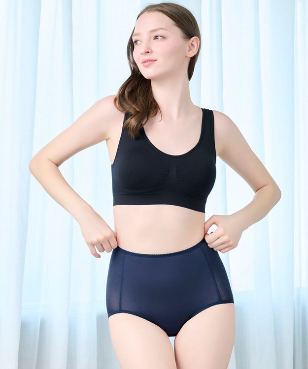 BRADELIS New York シリーズ160万枚突破 【BRADELIS NewYork / 育尻・伸びる・綿混・深め】モモパンツ・ショーツ#301 S～LL はくだけで簡単に補正 インディゴ