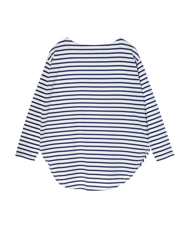 Green Parks ラウンドボーダーリラックスプルオーバー Blue