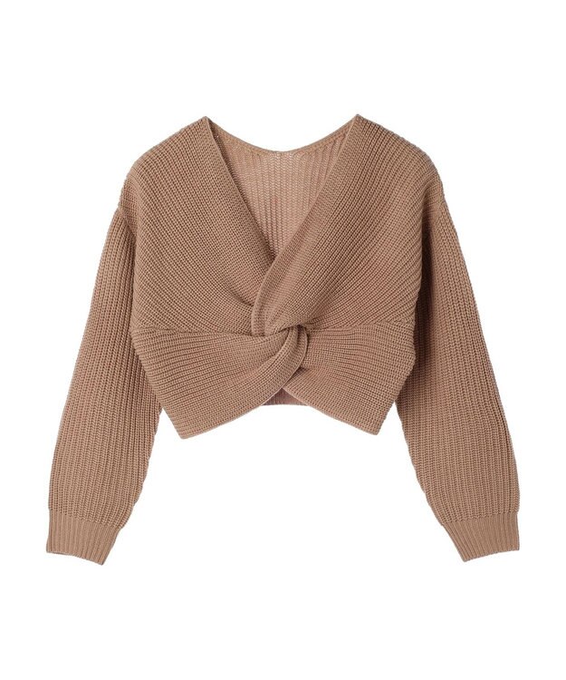 earth music&ecology ツイストデザインニット Pink Beige