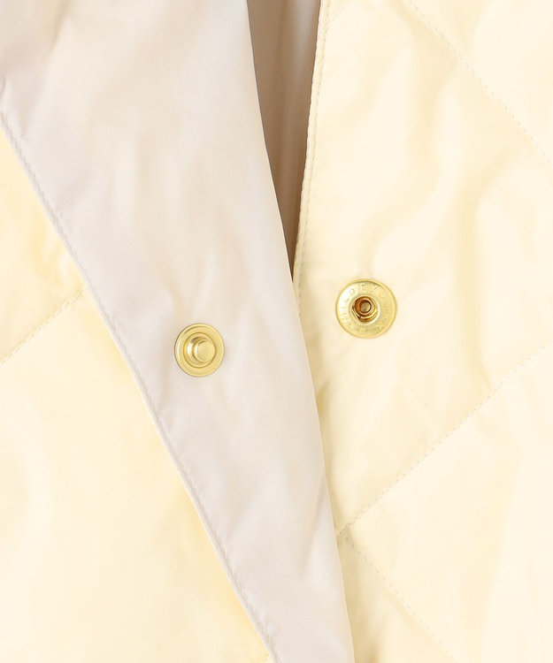 UNFILO L 【自宅で洗濯OK / ファー襟取り外し可能】TAIONコラボ ボア襟 リバーシブルダウン アイボリー