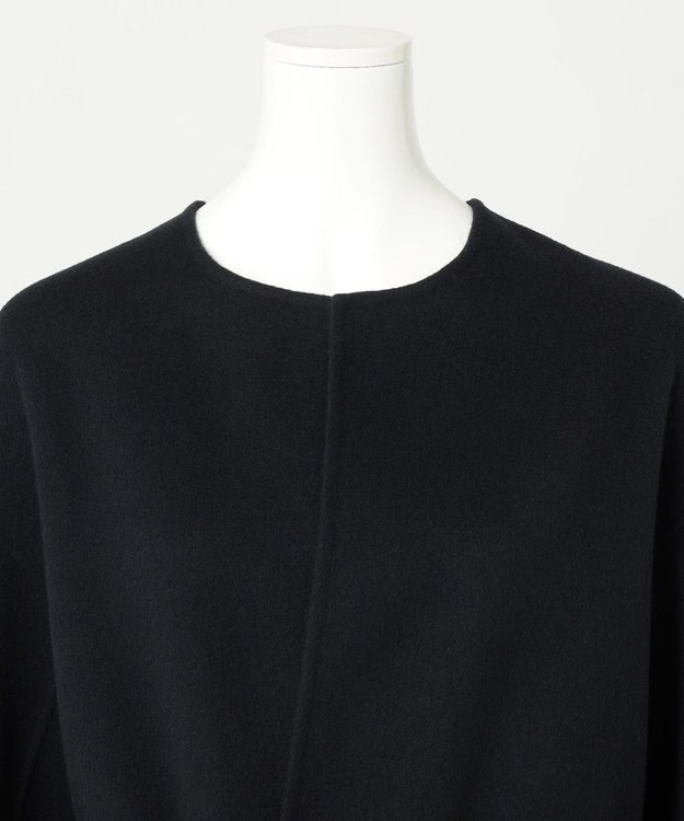 23区 L 【R(アール)】ショートリバー ノーカラーコート ブラック系