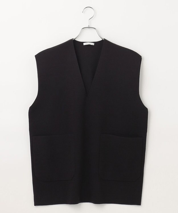 #Newans 【洗える】Vネックニットベスト ブラック系