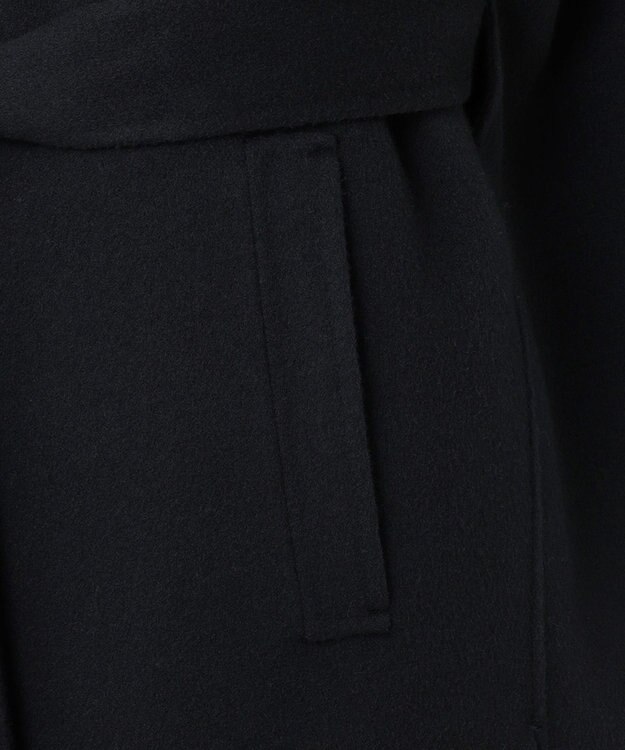 23区 L 【R(アール)】ショートリバー ノーカラーコート ブラック系