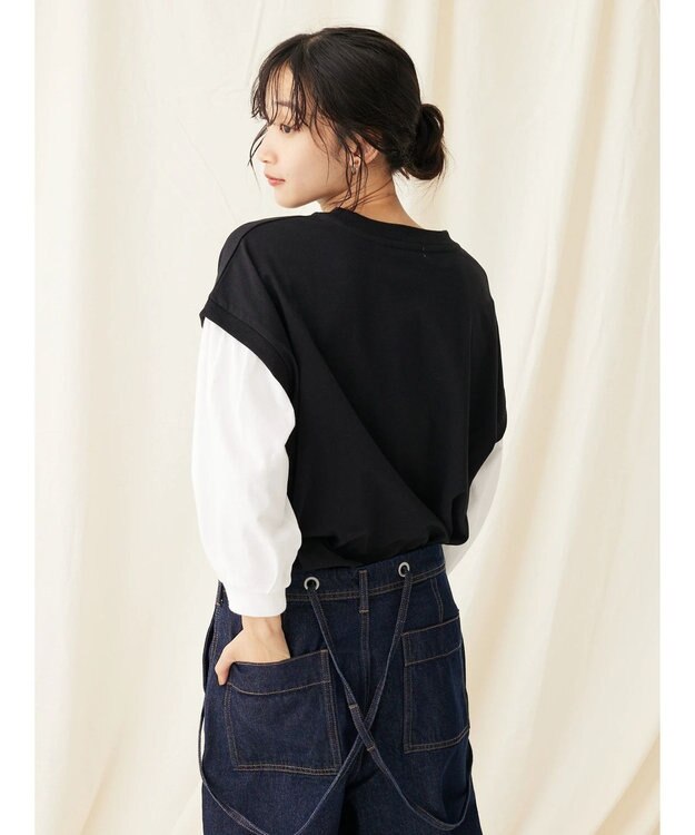 CRAFT STANDARD BOUTIQUE ９分袖ショルダータックプルオーバー Black