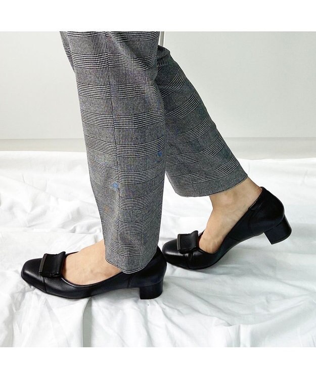 Riz raffinee <Riz raffinee>【3E】ローヒールスクエアパンプス ブラック