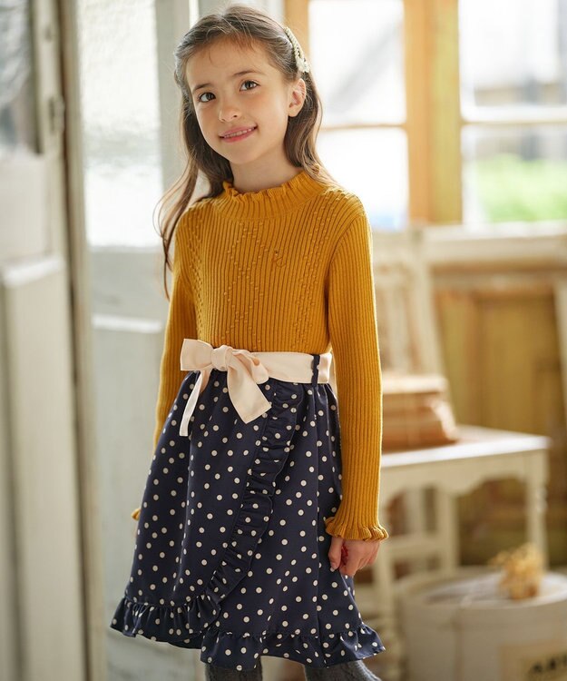 組曲 KIDS 【110-140㎝】Lady Dot スカート ネイビー系5