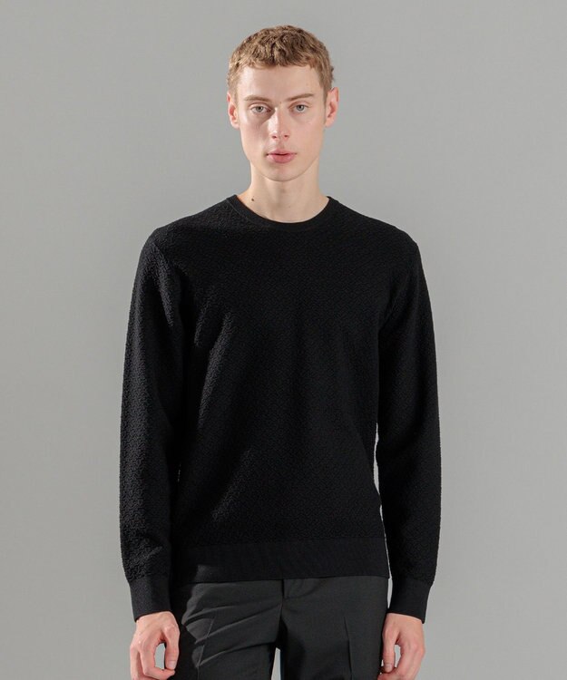 JOSEPH HOMME 新色追加【洗える】ヴィスコースリンクス　クルーネックニット ブラック系