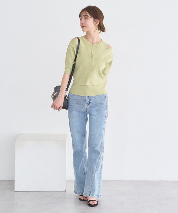 earth music&ecology フェイクレイヤードアメスリプルオーバー Pistachio