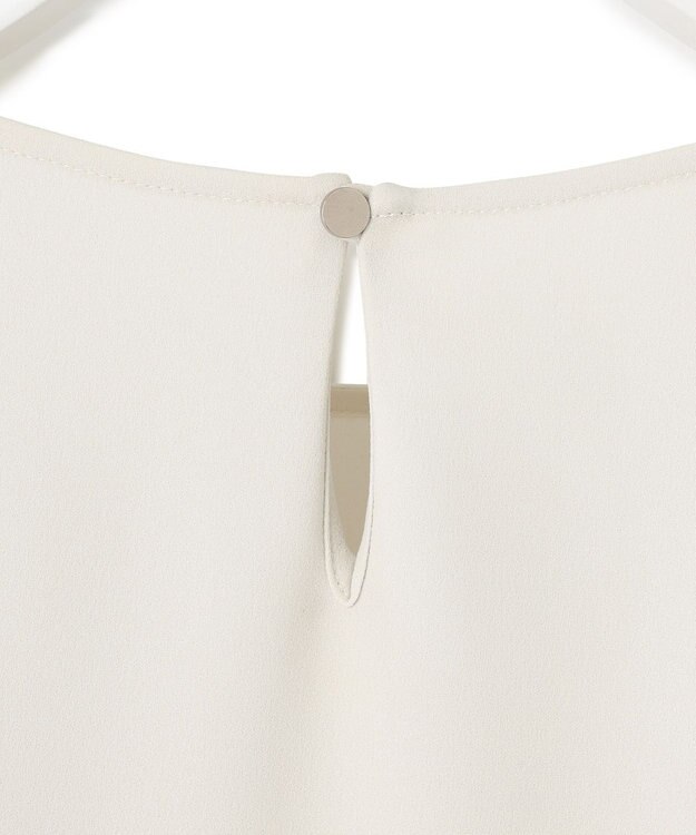 23区 【洗える】ストレッチジョーゼット ラウンドネック カットソー ベージュ系