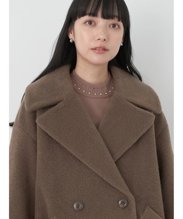 earth music&ecology ＢＩＧカラーコクーンコート Mocha