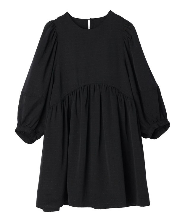 AMERICAN HOLIC ドットジャガード袖ボリュームチュニック Black