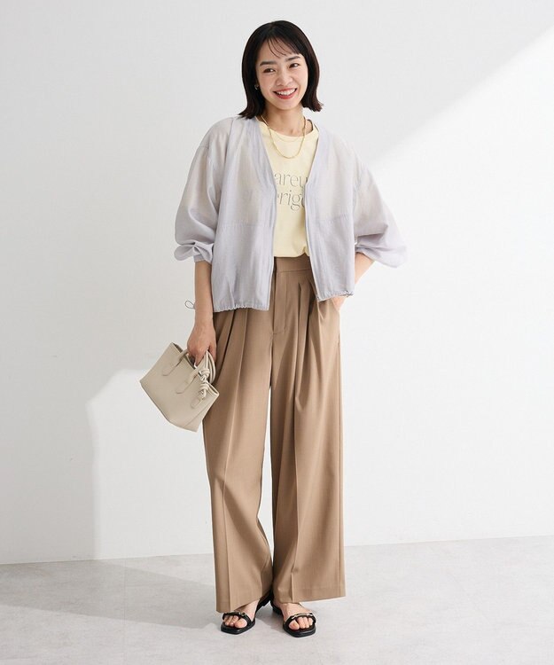 Green Parks シアーＺＩＰＶネックブルゾン Gray
