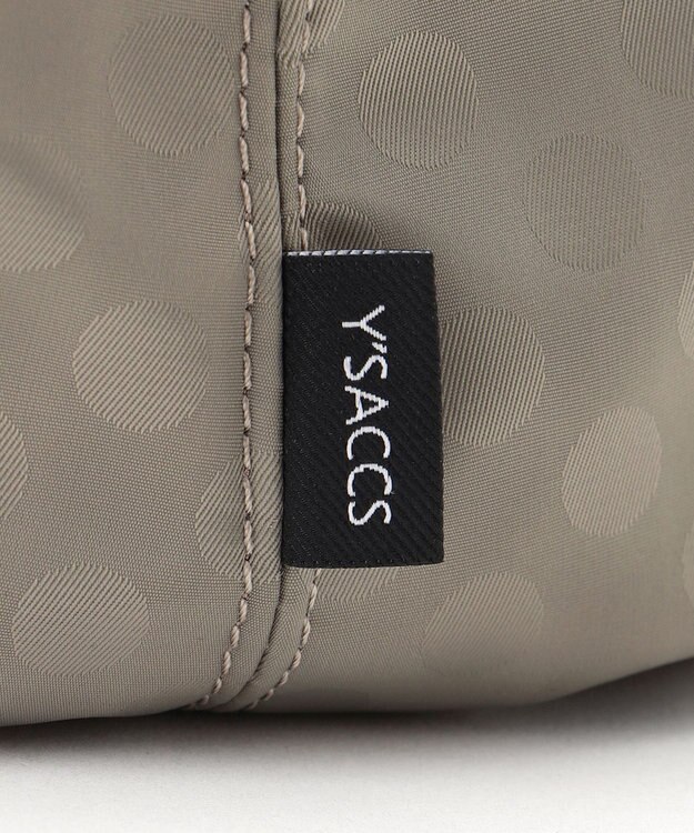 Y'SACCS はっ水ドットジャカード リサイクルレザーコンビ 2wayトートバッグ グレージュ