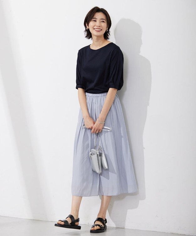 J.PRESS LADIES 【洗える】 Dyed Dechine Air Flow スカート サックスブルー系