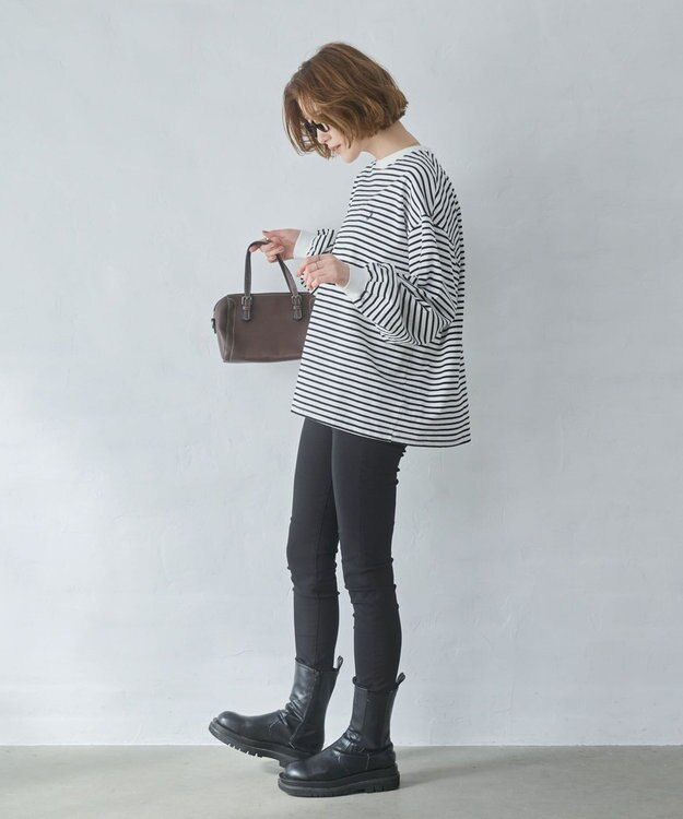 WEGO 【大好評により再入荷！】USPOLOだぼそでカラーロンT ホワイトボーダー