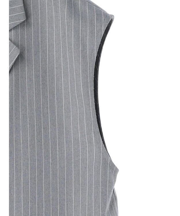 earth music&ecology ピンストライプジレ Stripe Light Gray