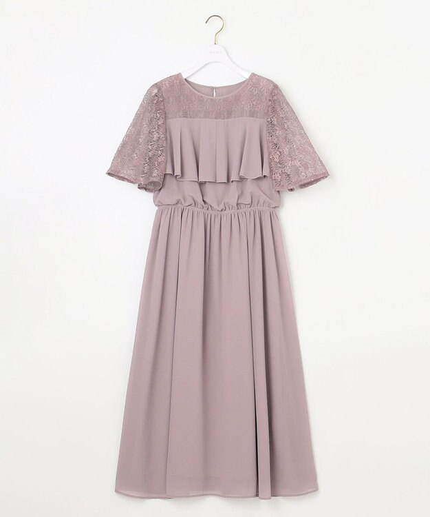 ANY SIS S 【Lily Calin】ラッフルディテール ドレス スモーキーピンク
