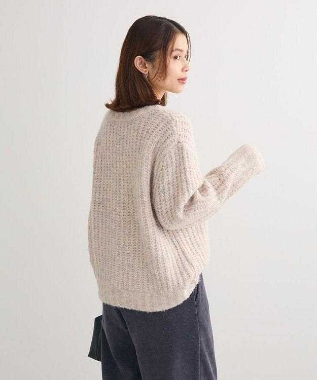 Green Parks ざっくりローゲージニットプルオーバー Gray