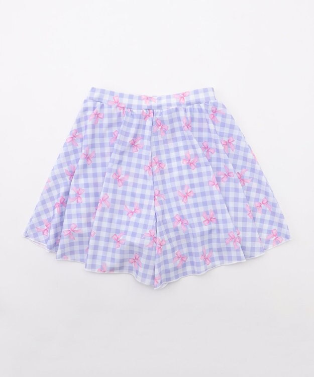ANY KIDS 【UVカット】2WAYショルダーセパレート水着 ラベンダー×ラベンダーチェック