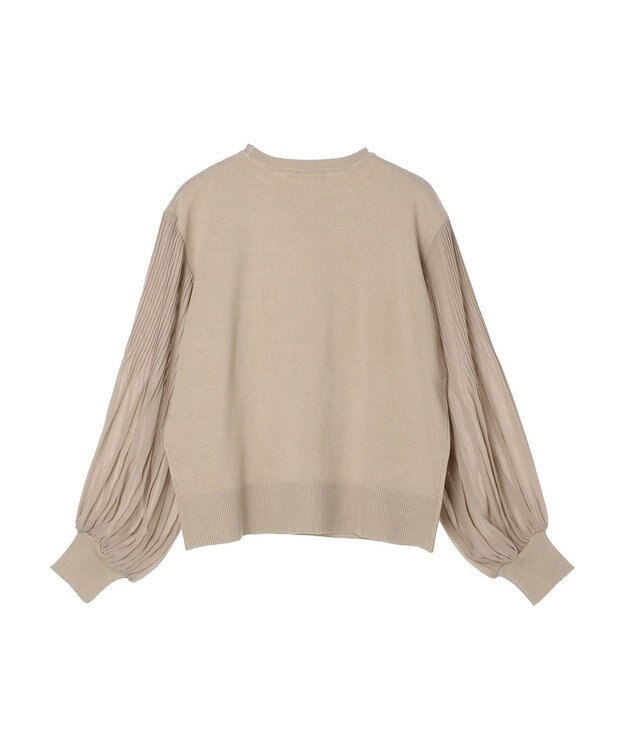 Green Parks プリーツ袖ニットプルオーバー Beige