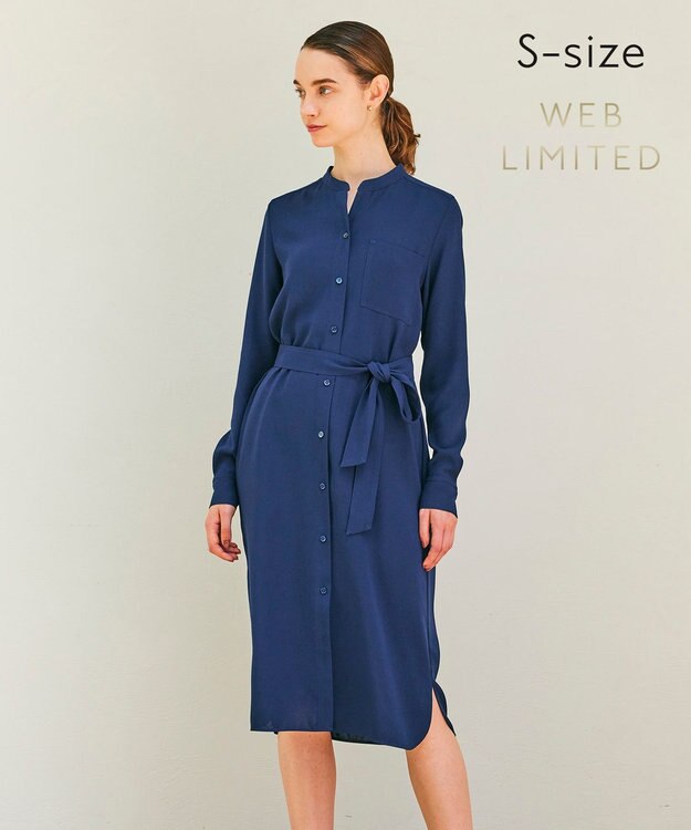 BEIGE， 【WEB限定・S-size】MANASLU / シャツワンピース Navy