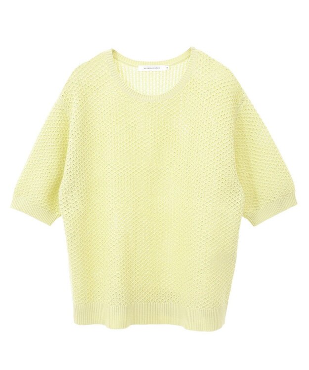 AMERICAN HOLIC 透かし編み半袖ニットプルオーバー Pistachio
