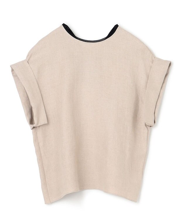 BEIGE， 【S-size】CHESTNUT / ノーカラーブラウス Flax