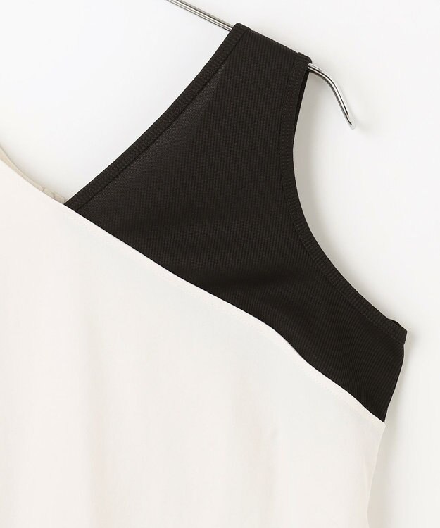 #Newans モダンバイカラーワンピース オフ×ブラック