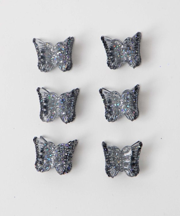 WEGO Lラメバタフライチビクリップ ブラック