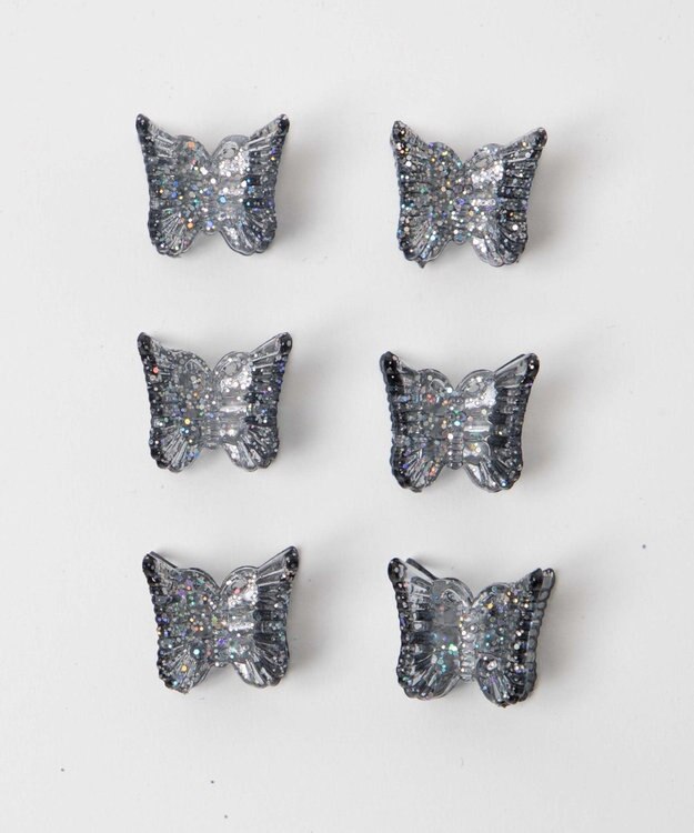 WEGO Lラメバタフライチビクリップ ブラック