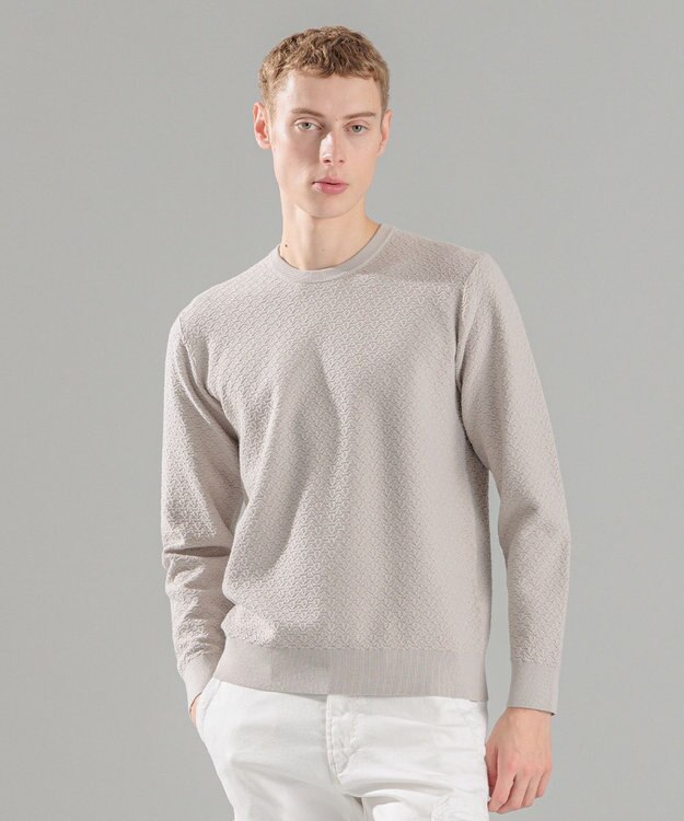 JOSEPH HOMME 新色追加【洗える】ヴィスコースリンクス　クルーネックニット アイボリー系