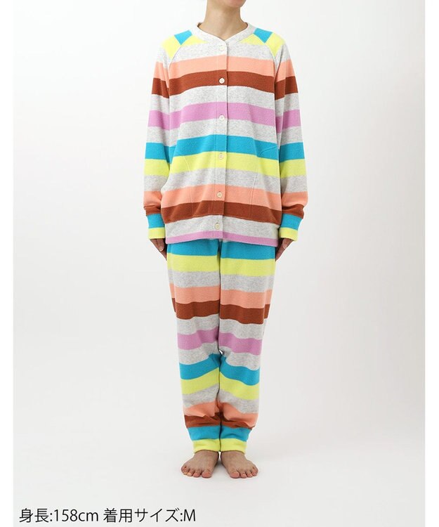 tsumori chisato SLEEP ツモリチサト パジャマ 長袖 長ズボン ルームウェア 綿混(本体) パイル素材 あたたかい 上下セット tsumori chisato SLEEP UDW447 /ワコール グレー