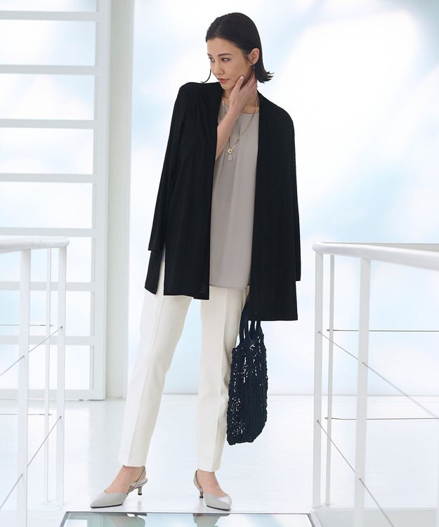 自由区 【好評につき新色追加・接触冷感・UVカット・洗える・XSサイズあり】ハンディカーディガン ロング丈 ブラック系