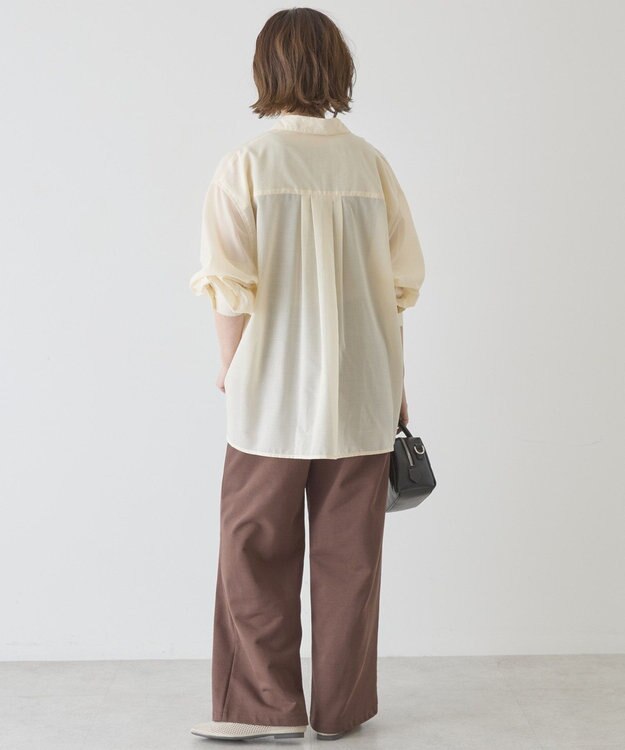 AMERICAN HOLIC 【イージーケア】シアーラウンドシャツ Light Yellow