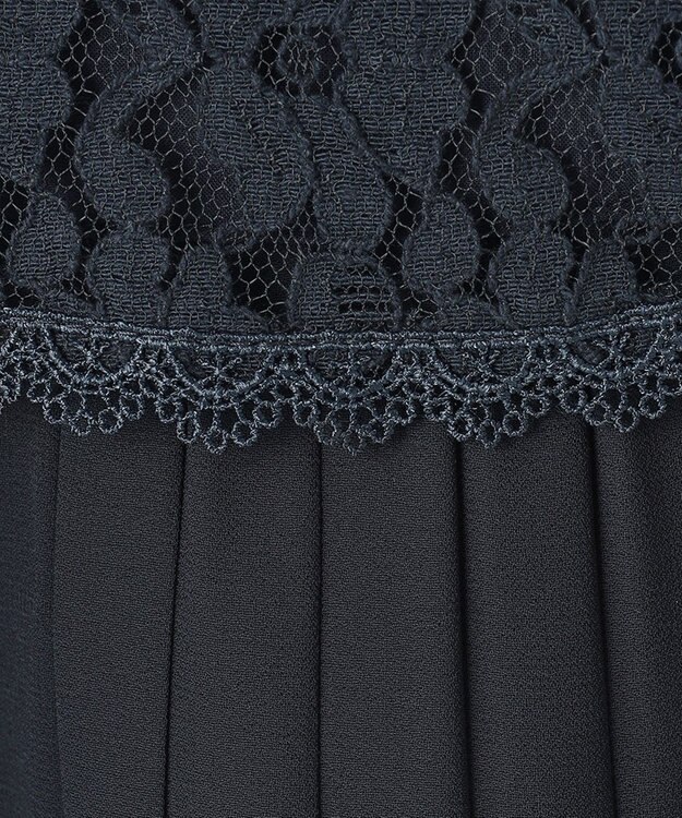 組曲 KIDS 【110-140cm】シフォンプリーツコンビ ワンピース ネイビー系