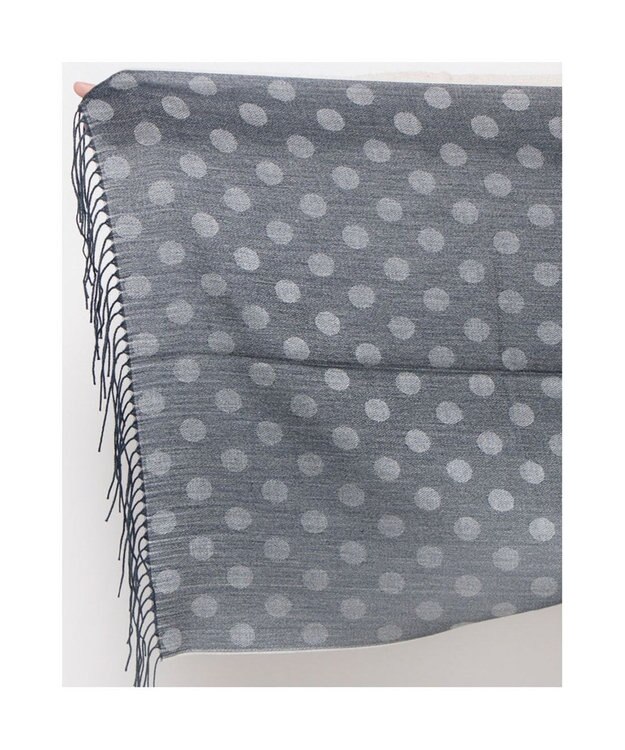 UNBILLION カシュネ cache nez / ドット柄ジャカードストール ネイビー