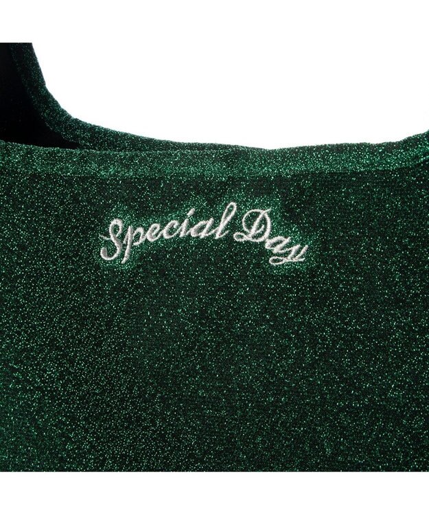 UNBILLION カシュカシュ cachecache / ラメワンポイント刺繍トート グリーン