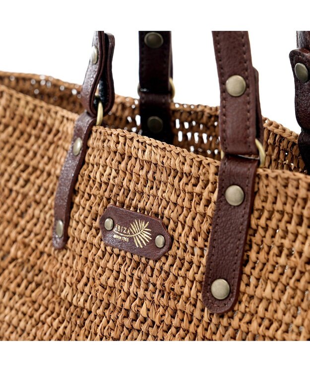 IBIZA ラフィア　2WAYバッグ 濃茶