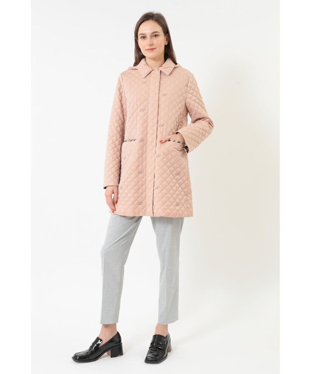 DAKS スウェードキルトコート ローズスモーク