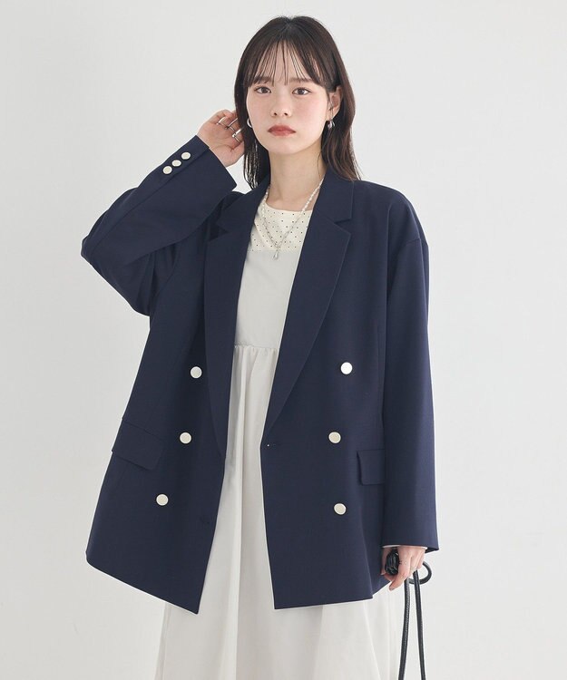 earth music&ecology ダブルジャケット Dark Navy