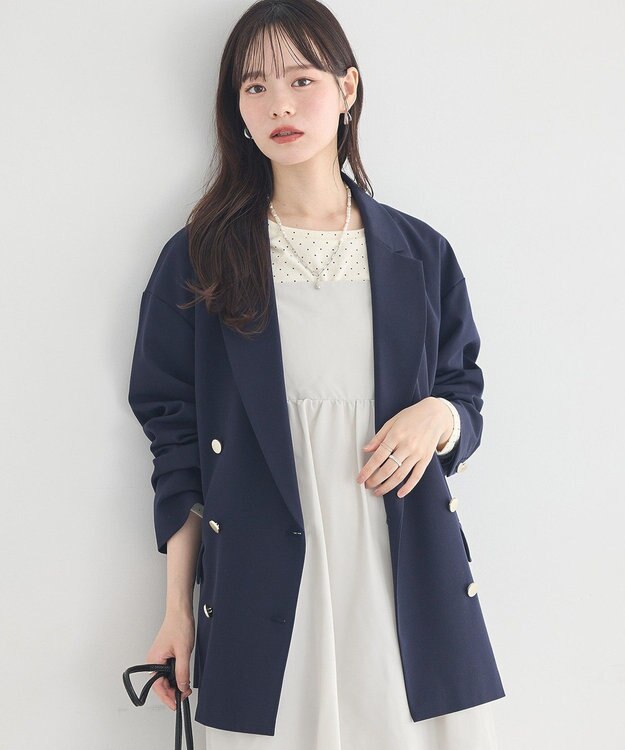 earth music&ecology ダブルジャケット Dark Navy