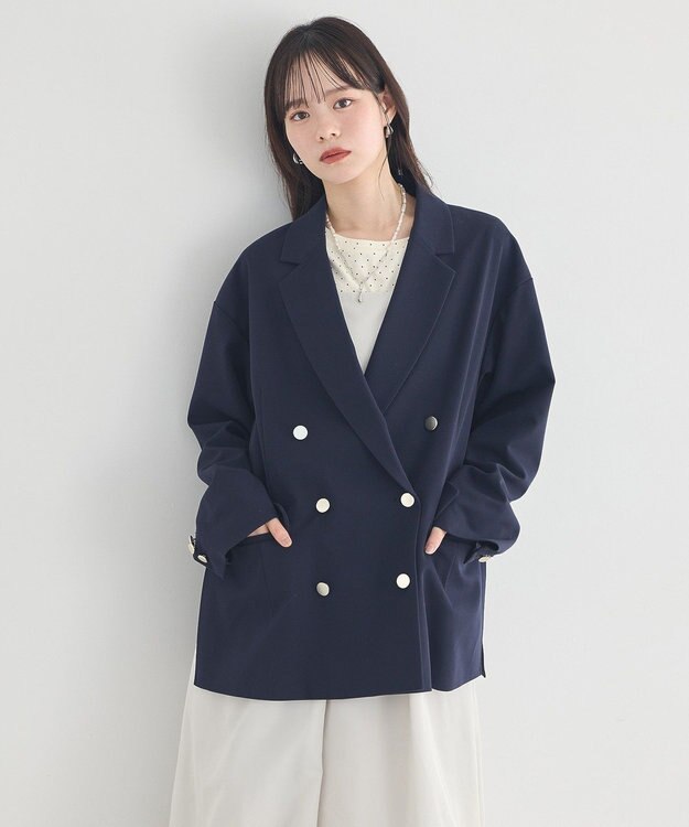 earth music&ecology ダブルジャケット Dark Navy