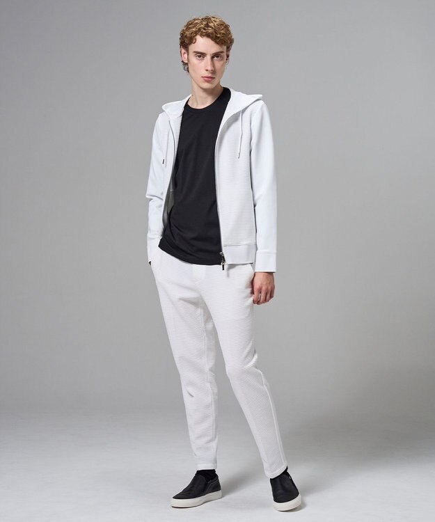 JOSEPH HOMME 【オリジナル素材 】ライトタックジャージー   ジップアップフーディー ホワイト系