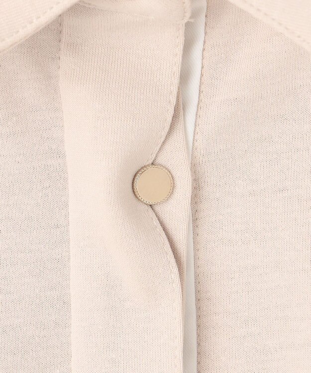 J.PRESS LADIES 【洗える】コットンリネンジャージー ポロ カットソー ベージュ系