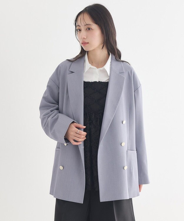 earth music&ecology ダブルジャケット Light Gray